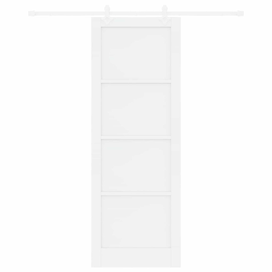 Skydedør Hvid 83 x 232 cm Massivt fyrretræ