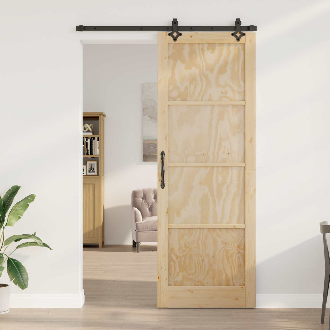 Skydedør ORKDAL Naturfarvet 83 x 232 cm Massivt fyrretræ