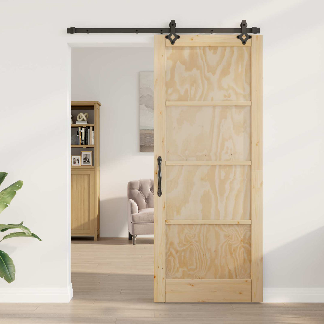 Skydedør ORKDAL Naturfarvet 86 x 211 cm Massivt fyrretræ