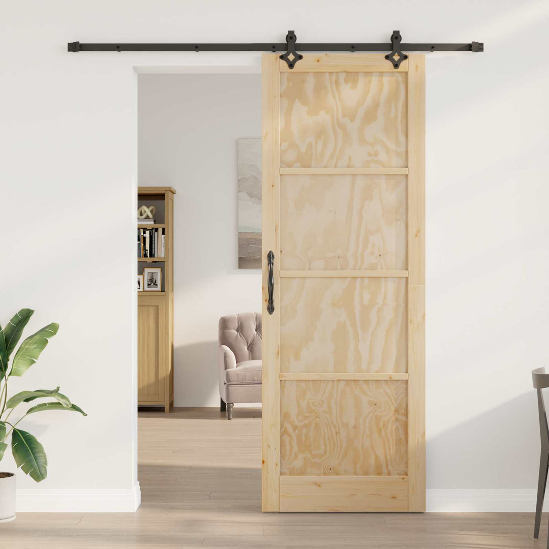 Skydedør ORKDAL Naturfarvet 83 x 232 cm Massivt fyrretræ