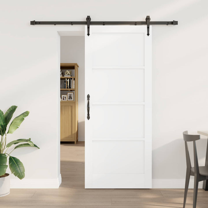Skydedør ORKDAL Hvid og sort 83 x 202 cm Massivt fyrretræ