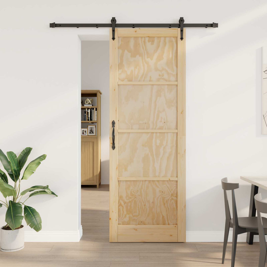 Skydedør ORKDAL Naturfarvet og sort 83 x 232 cm