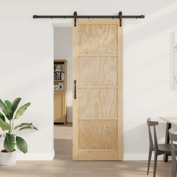 Skydedør ORKDAL Naturfarvet og sort 83 x 232 cm