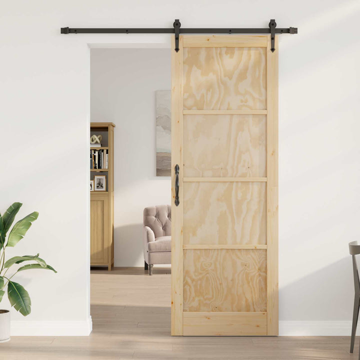 Skydedør ORKDAL Naturfarvet og sort 83 x 232 cm