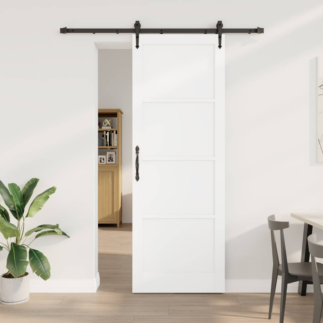 Skydedør ORKDAL Hvid og sort 83 x 232 cm Massivt fyrretræ