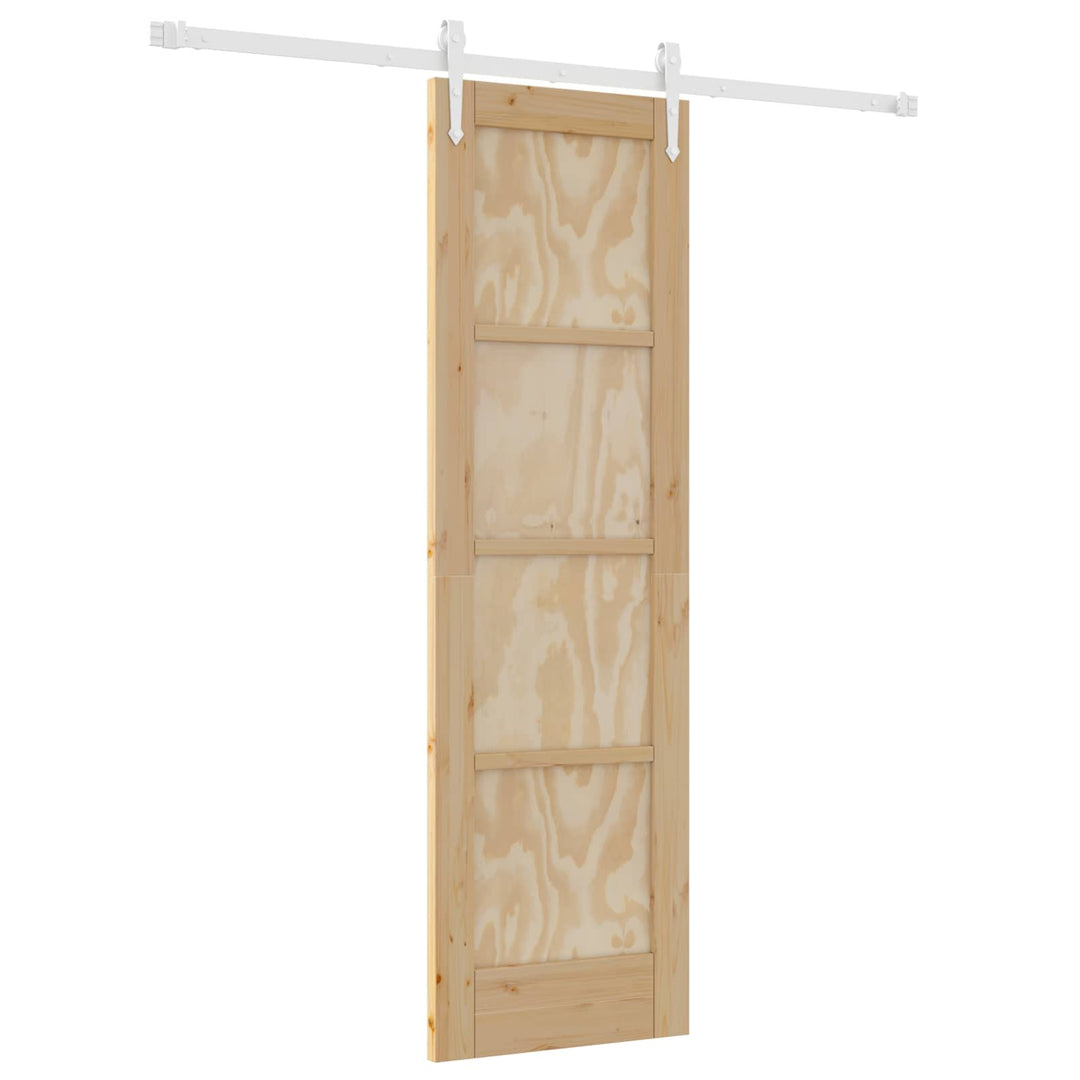 Skydedør ORKDAL Natur og hvid 61 x 198,5 cm Massivt fyrretræ