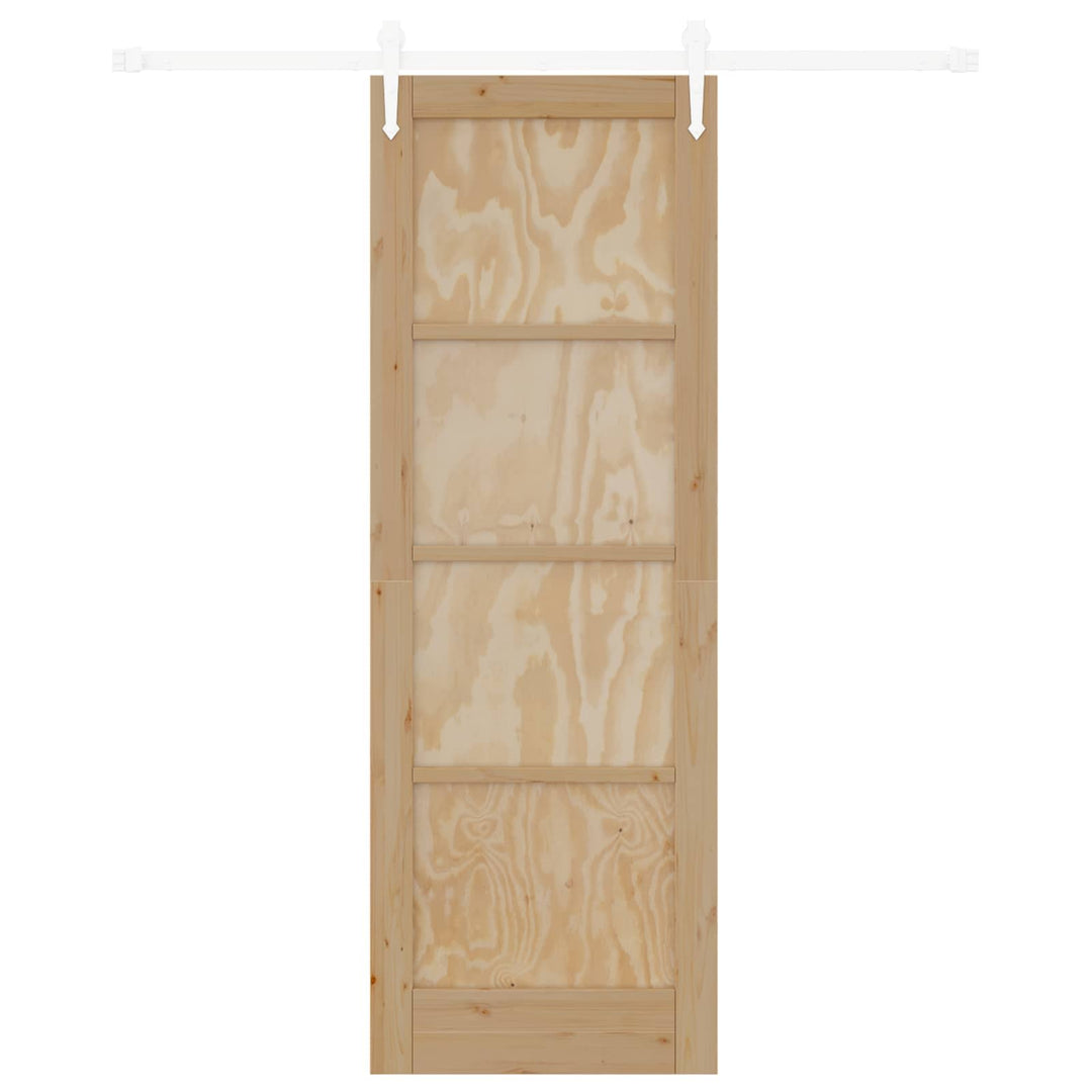 Skydedør ORKDAL Natur og hvid 73,5 x 211 cm Massivt fyrretræ