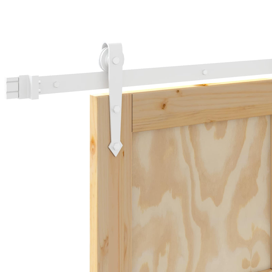 Skydedør ORKDAL 83 x 232 cm Massivt fyrretræ Natur og hvid
