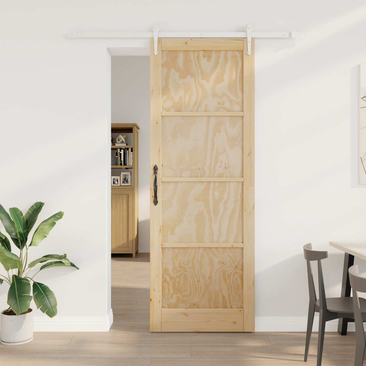 Skydedør ORKDAL 83 x 232 cm Massivt fyrretræ Natur og hvid