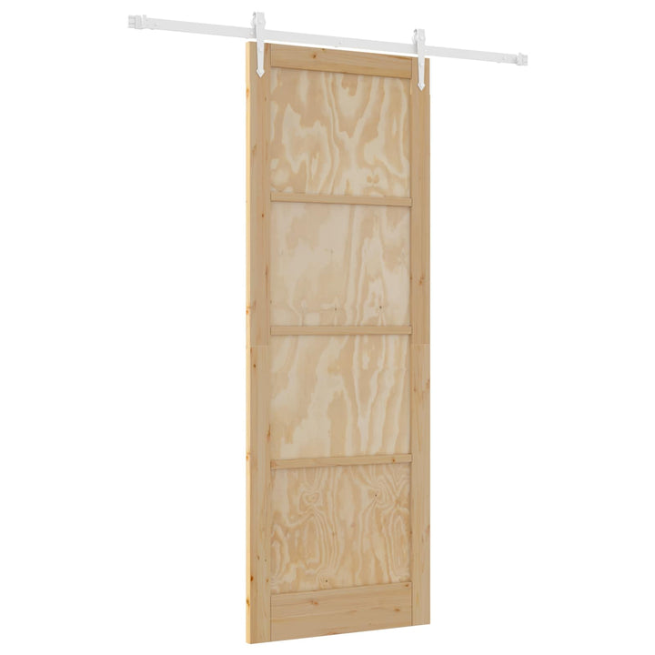 Skydedør ORKDAL 83 x 232 cm Massivt fyrretræ Natur og hvid
