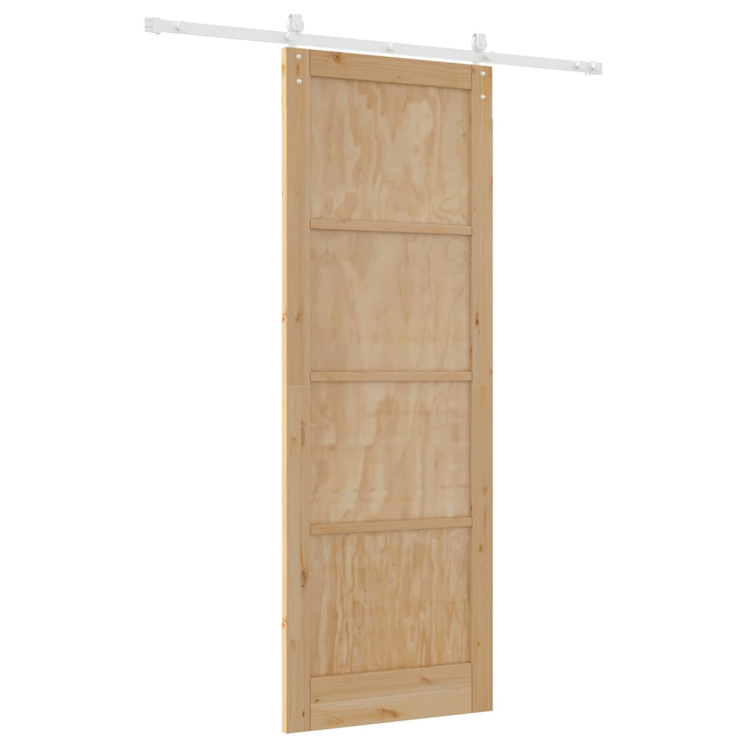 Skydedør ORKDAL 83 x 232 cm Massivt fyrretræ Natur og hvid
