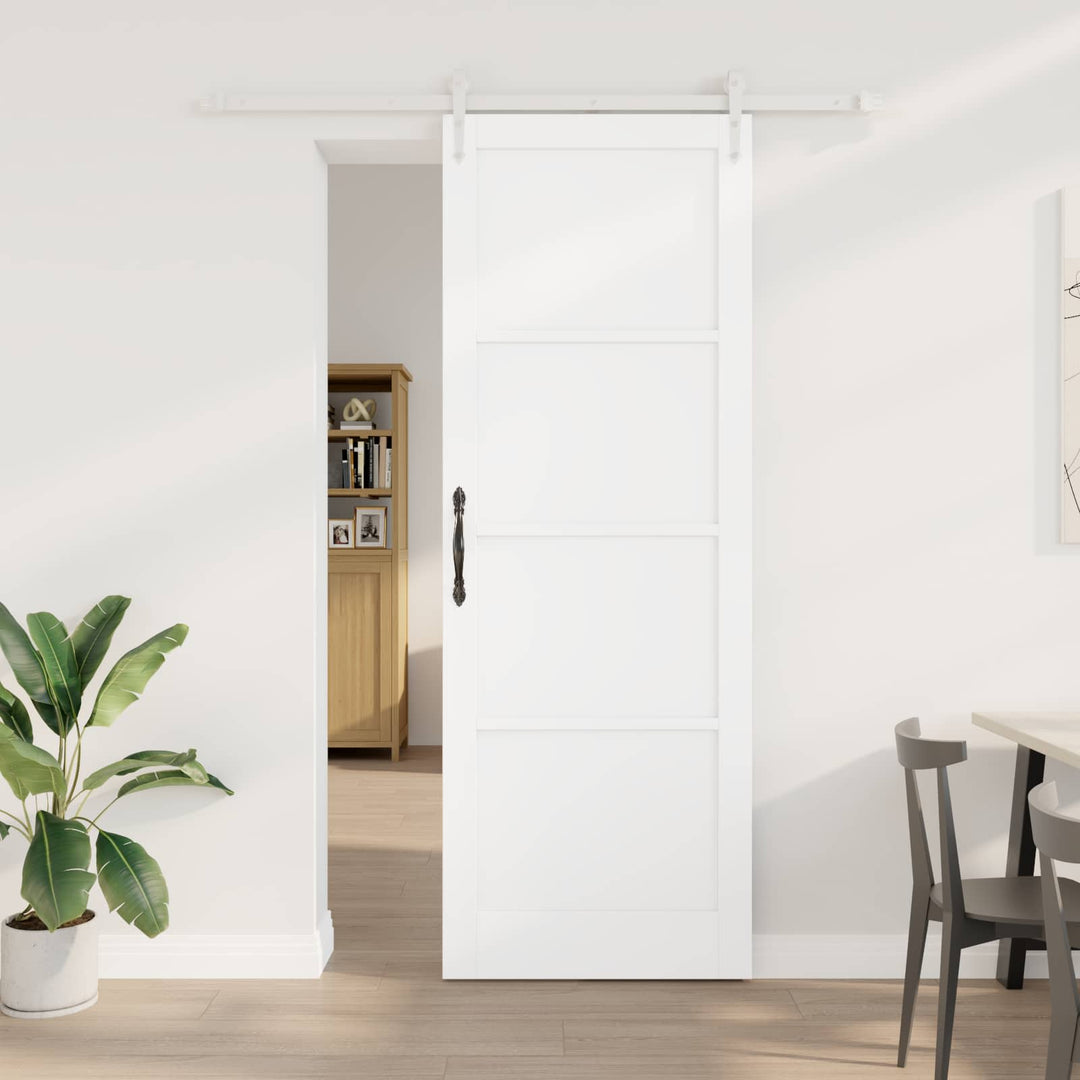 Skydedør ORKDAL Hvid 83 x 232 cm Massivt fyrretræ