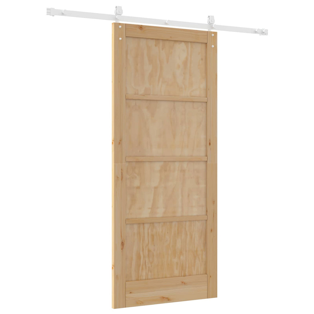 Skydedør ORKDAL Natur og hvid 86 x 198,5 cm Massivt fyrretræ