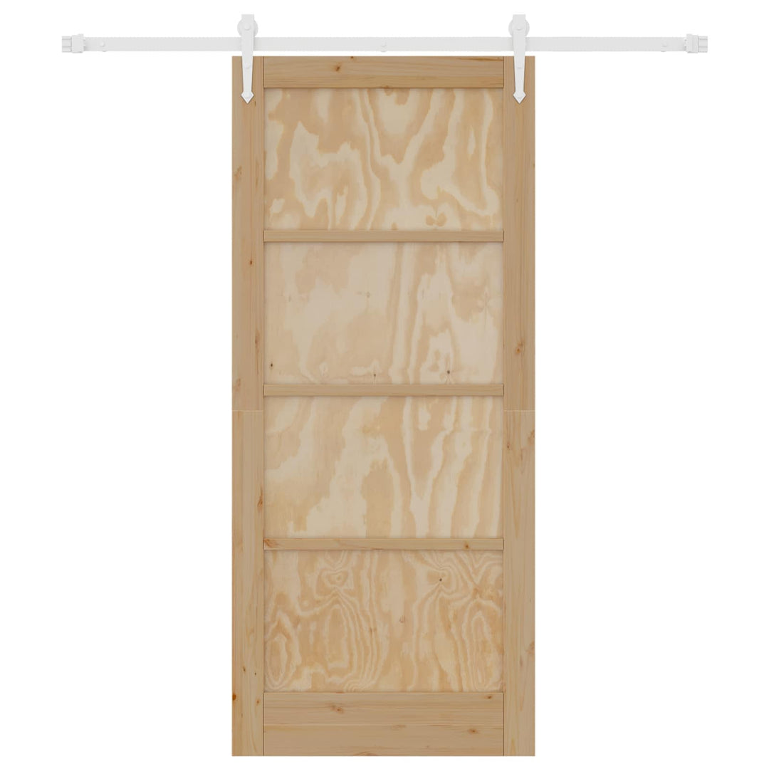 Skydedør ORKDAL Natur og hvid 86 x 198,5 cm Massivt fyrretræ
