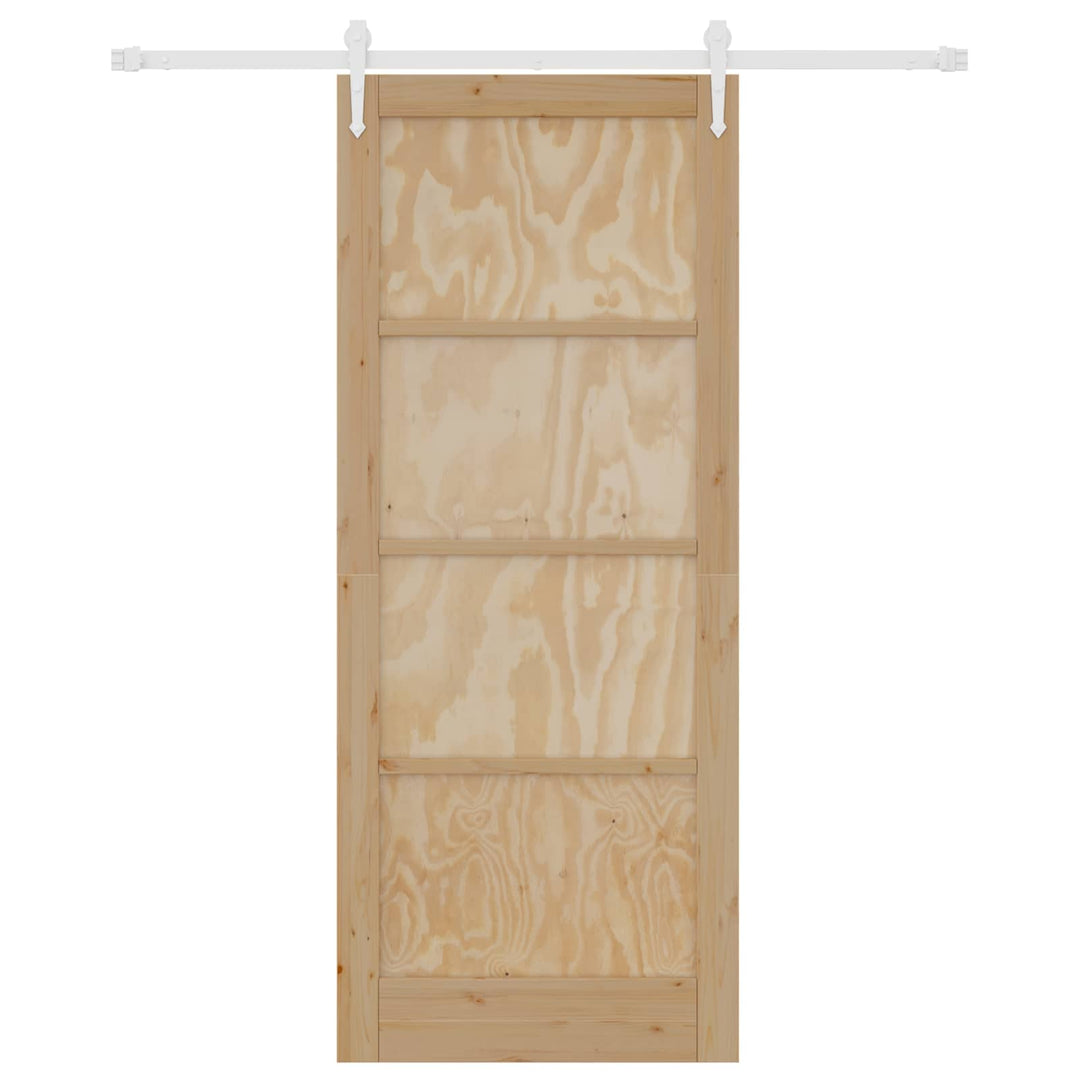 Skydedør ORKDAL Natur og hvid 86 x 211 cm Massivt fyrretræ