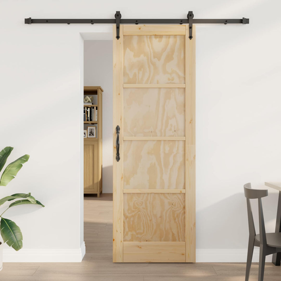 Skydedør ORKDAL Naturfarvet og sort 73,5 x 211 cm