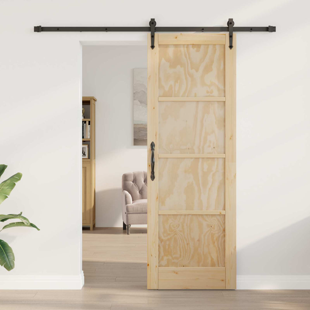 Skydedør ORKDAL Naturfarvet og sort 73,5 x 211 cm