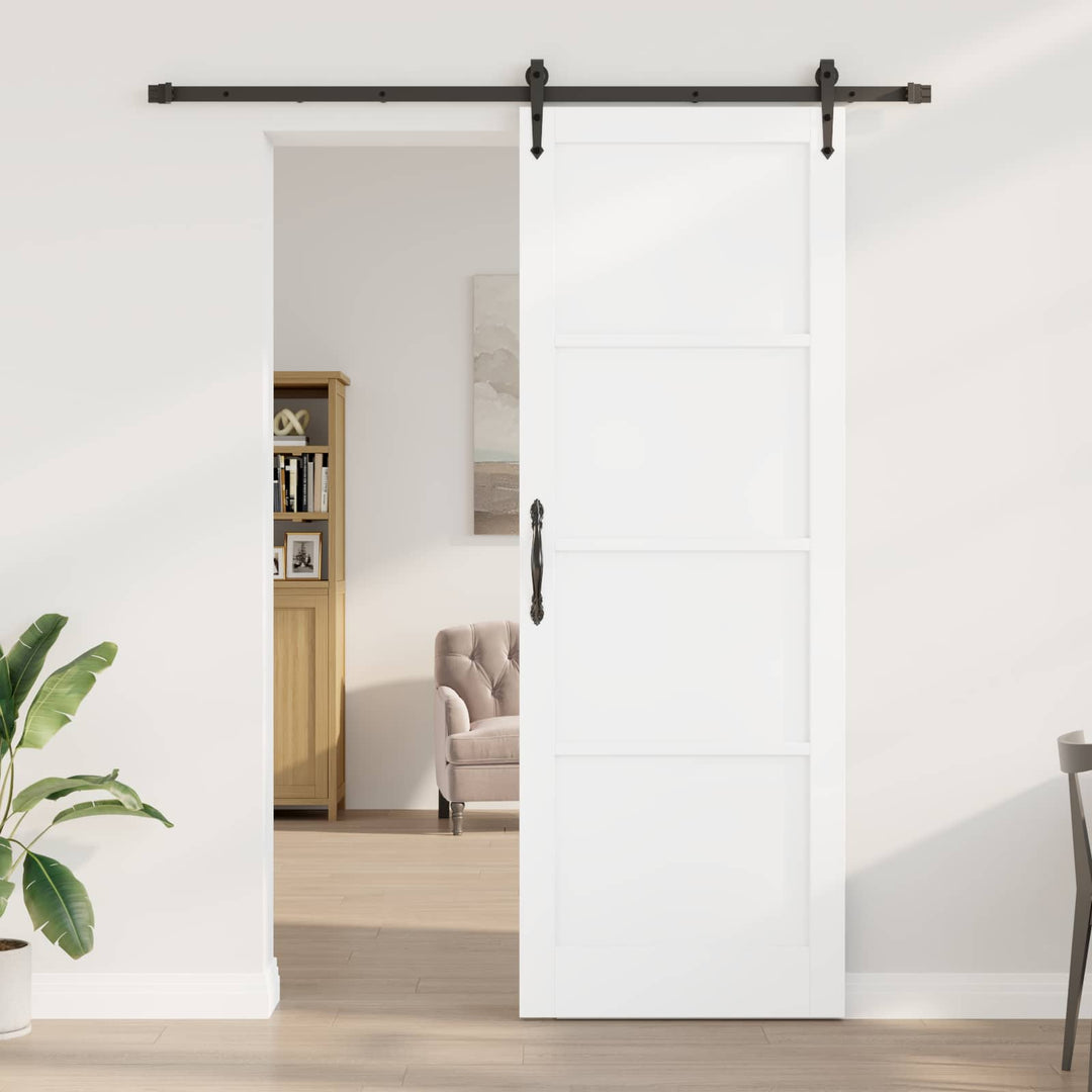 Skydedør ORKDAL Hvid og sort 83 x 232 cm Massivt fyrretræ