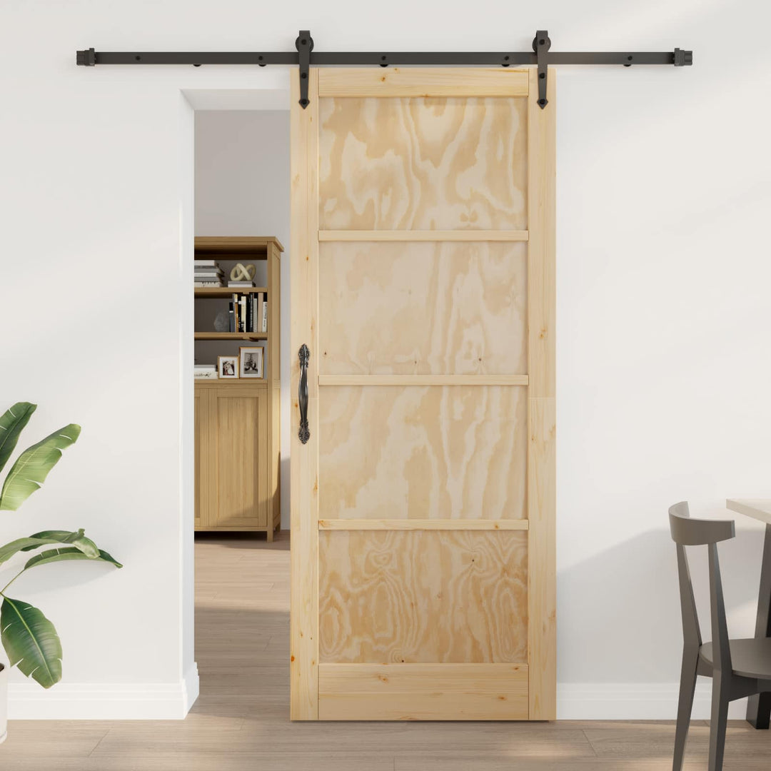 Skydedør ORKDAL Naturfarvet og sort 86 x 211 cm