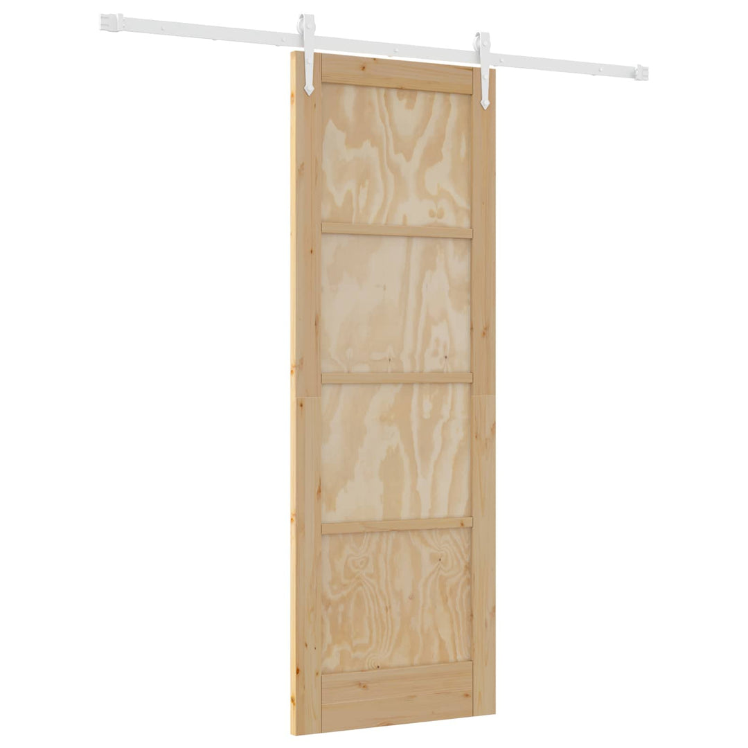 Skydedør ORKDAL Natur og hvid 73,5 x 211 cm Massivt fyrretræ