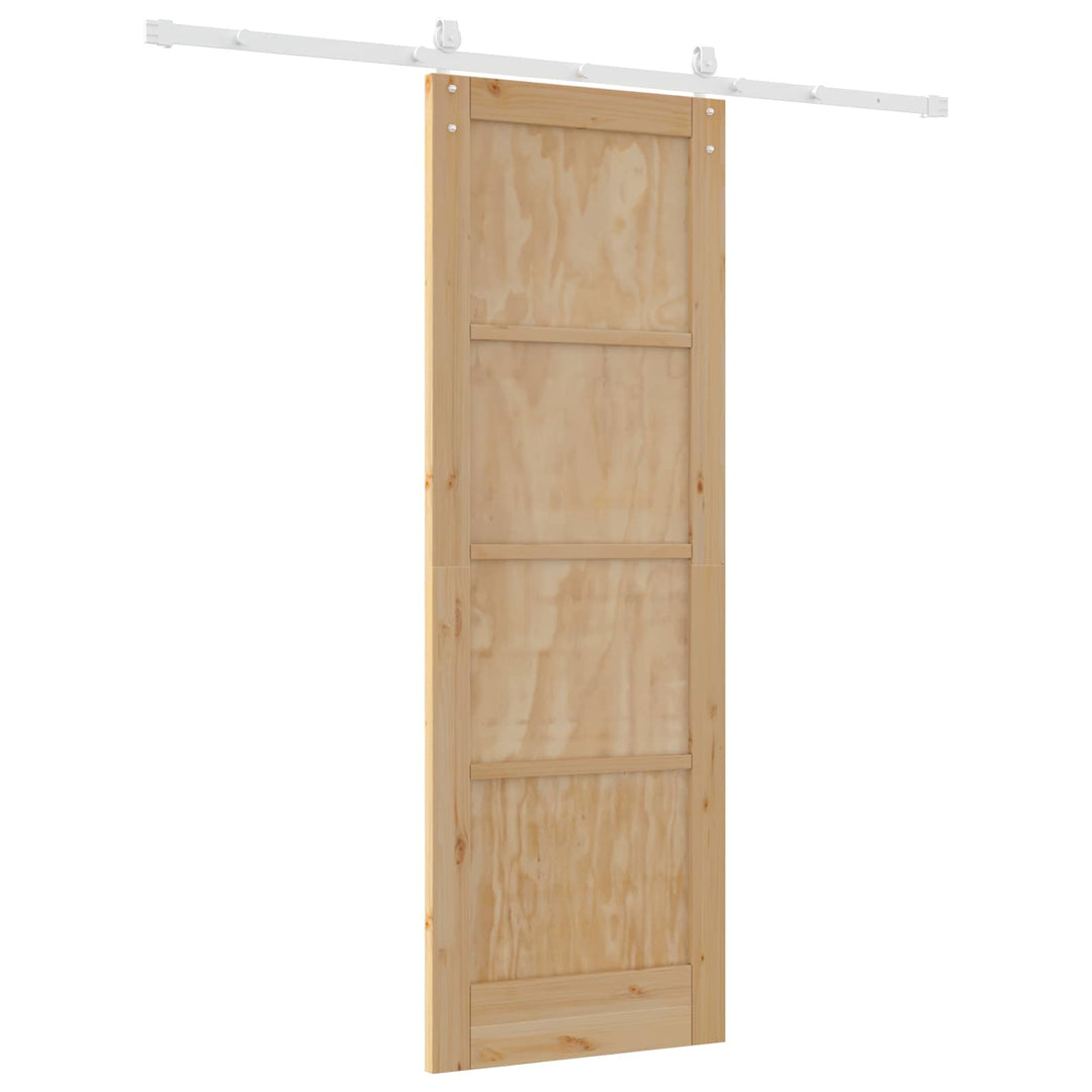 Skydedør ORKDAL Natur og hvid 73,5 x 211 cm Massivt fyrretræ