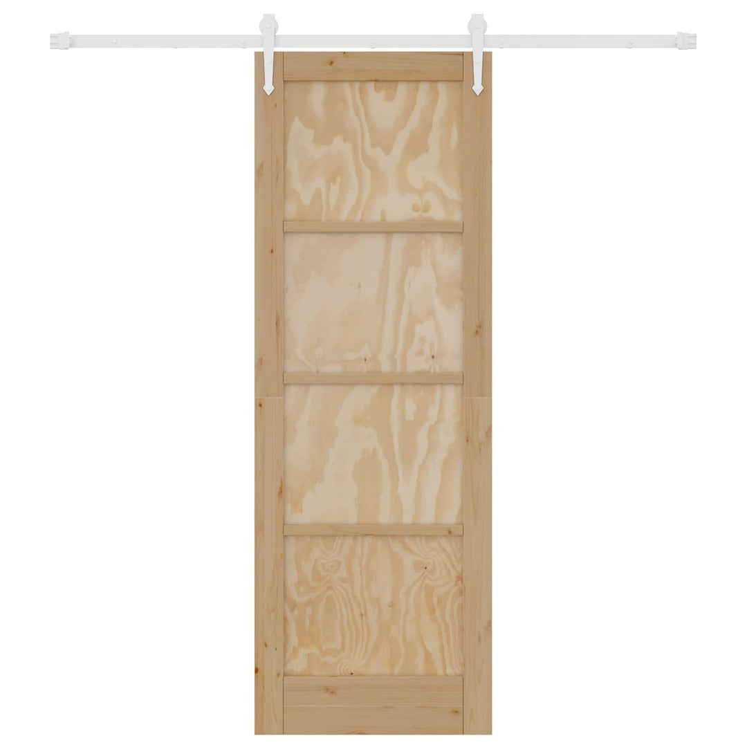 Skydedør ORKDAL Natur og hvid 73,5 x 211 cm Massivt fyrretræ