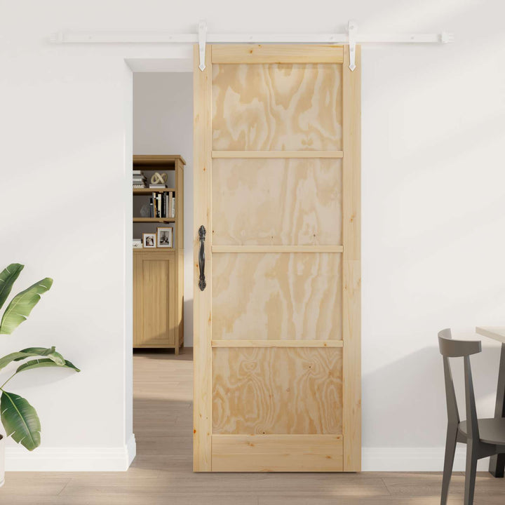 Skydedør ORKDAL Natur og hvid 83 x 211 cm Massivt fyrretræ