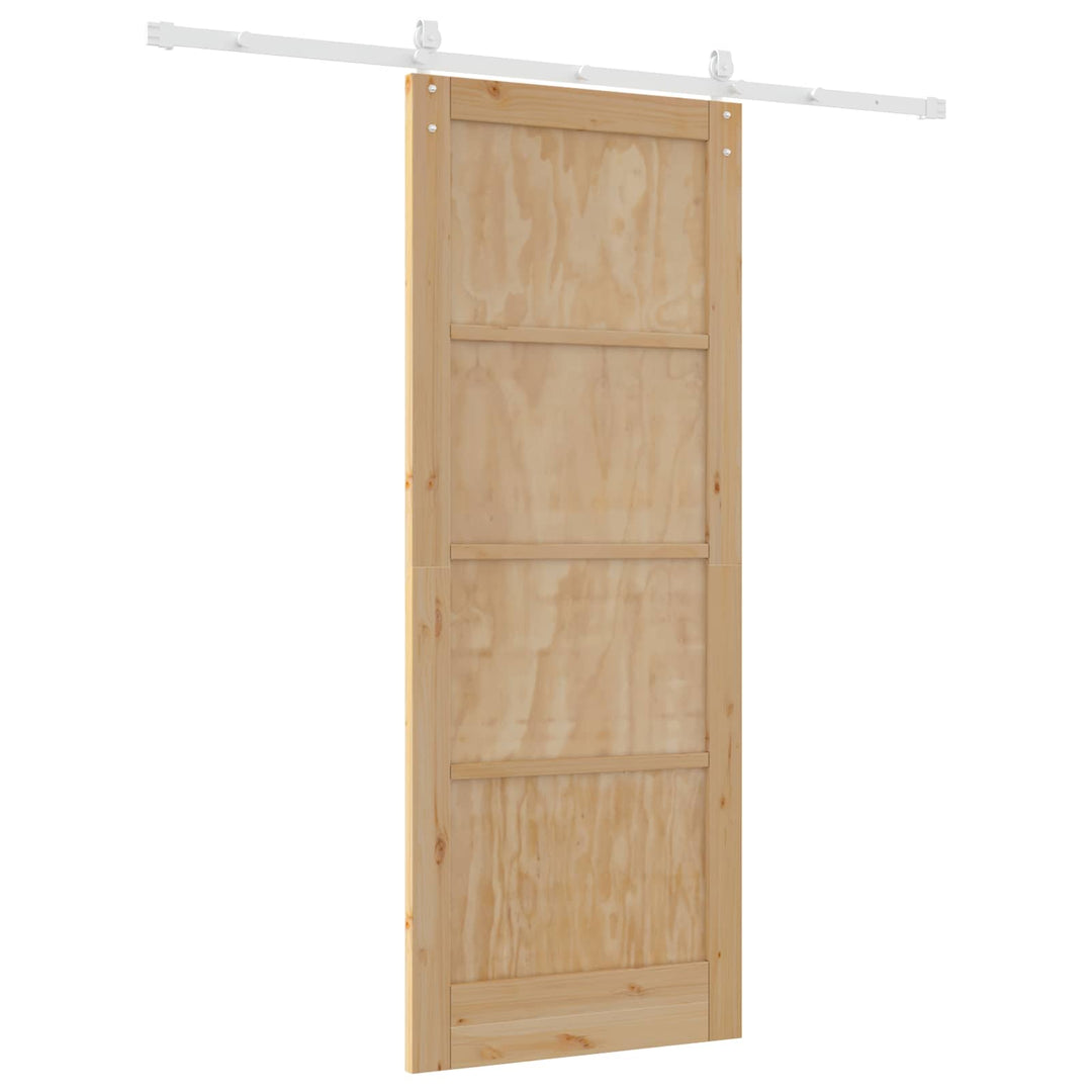 Skydedør ORKDAL Natur og hvid 83 x 211 cm Massivt fyrretræ