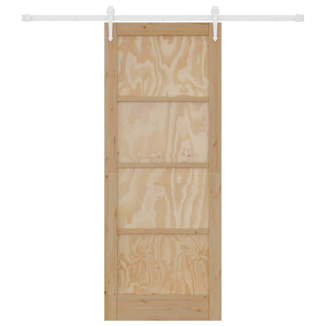 Skydedør ORKDAL Natur og hvid 83 x 211 cm Massivt fyrretræ