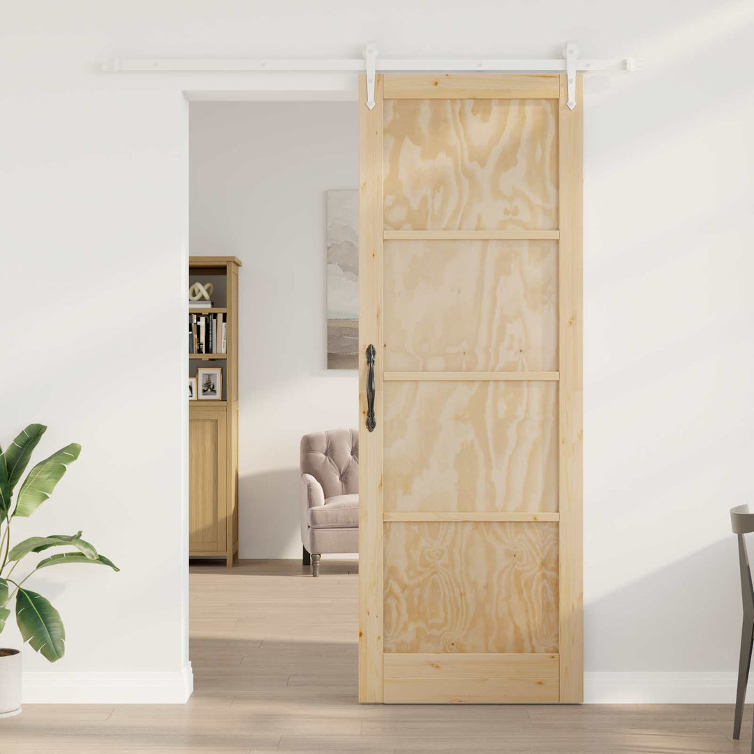 Skydedør ORKDAL Natur og hvid 83 x 232 cm Massivt fyrretræ