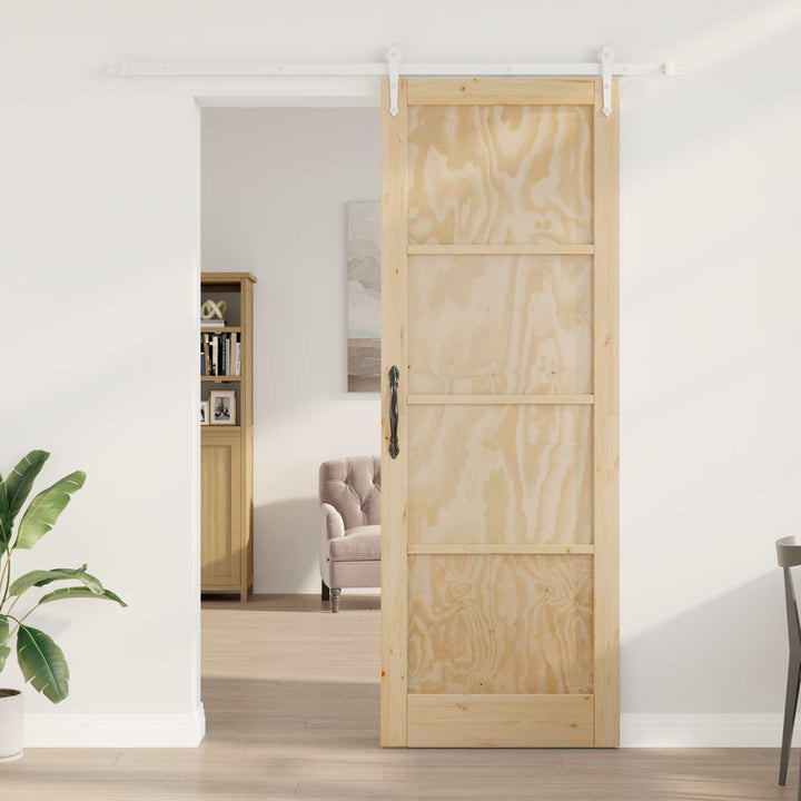 Skydedør ORKDAL Natur og hvid 83 x 232 cm Massivt fyrretræ