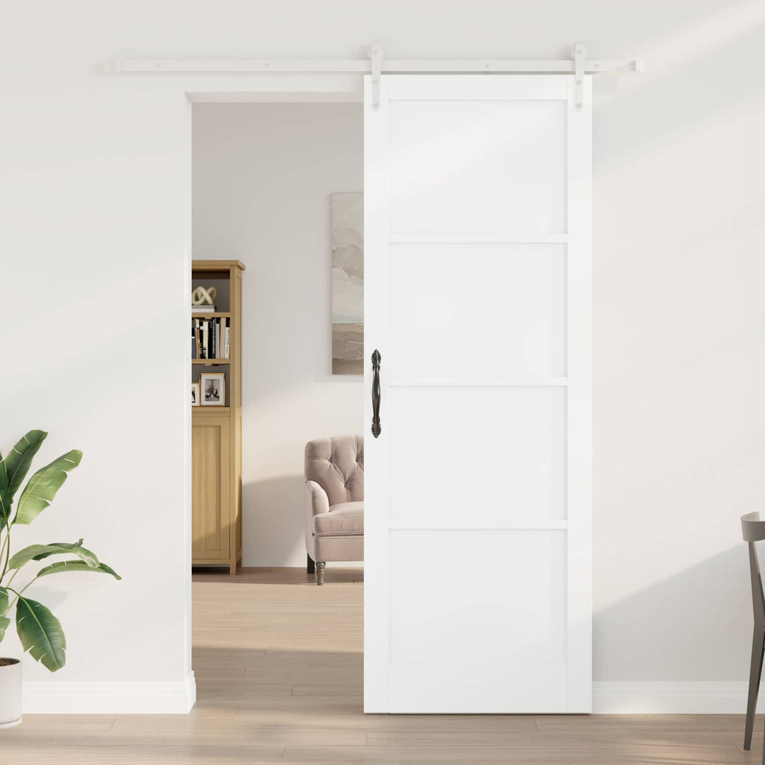 Skydedør ORKDAL Hvid 83 x 232 cm Massivt fyrretræ