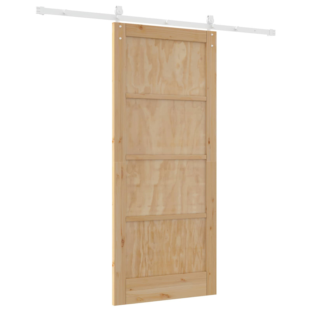 Skydedør ORKDAL Natur og hvid 86 x 198,5 cm Massivt fyrretræ