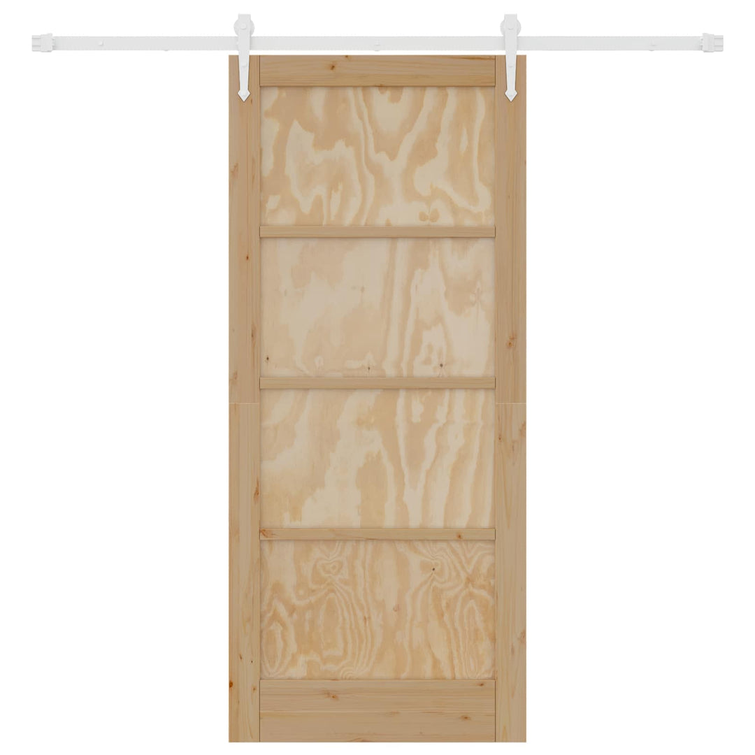 Skydedør ORKDAL Natur og hvid 86 x 198,5 cm Massivt fyrretræ