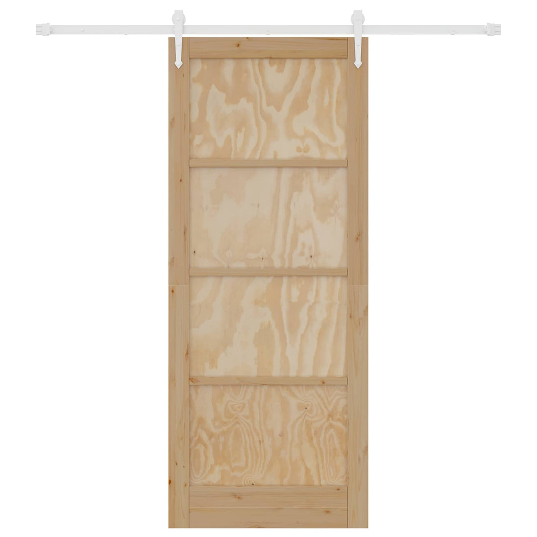 Skydedør ORKDAL Natur og hvid 86 x 211 cm Massivt fyrretræ