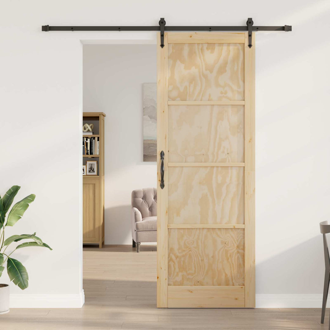 Skydedør ORKDAL Naturfarvet 83 x 232 cm Massivt fyrretræ