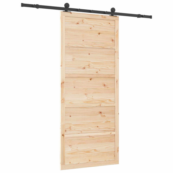 Skydedør Naturfarvet 100 x 208 cm Massivt fyrretræ