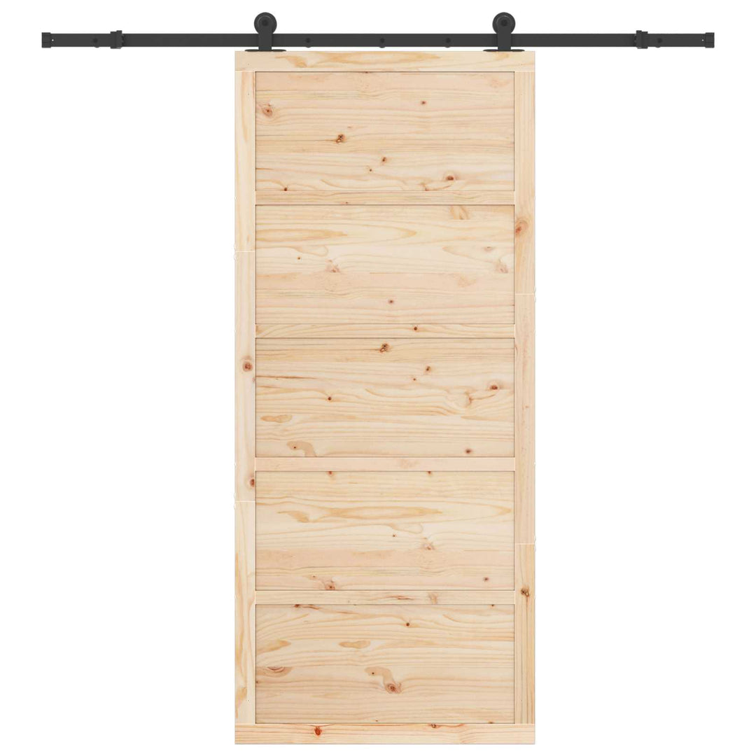 Skydedør Naturfarvet 80 x 208 cm Massivt fyrretræ