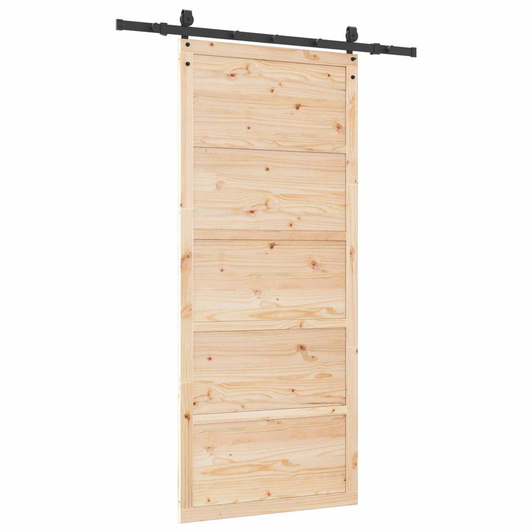 Skydedør Naturfarvet 80 x 208 cm Massivt fyrretræ