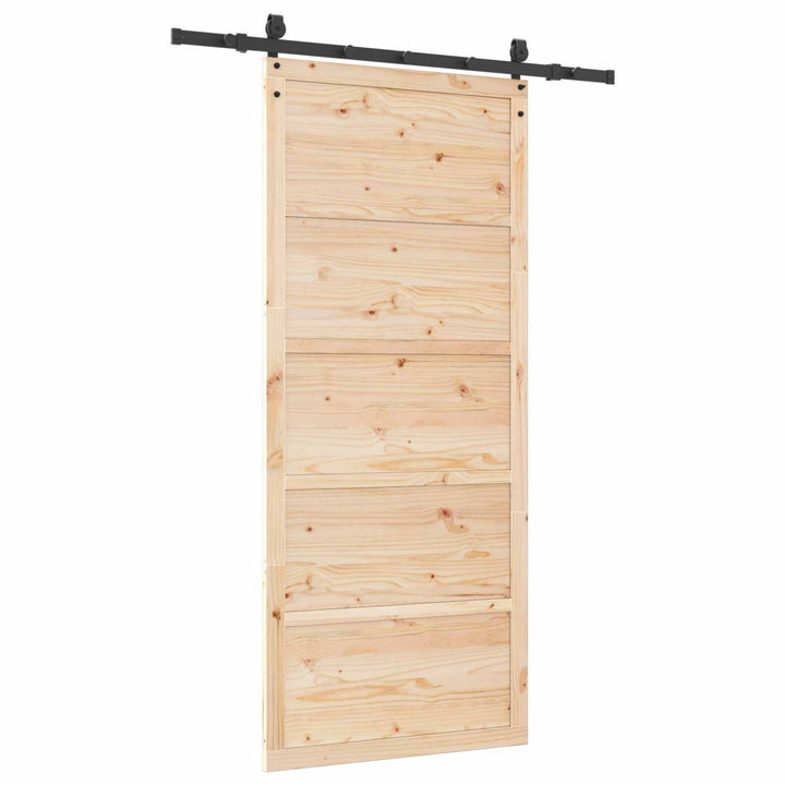 Skydedør Naturfarvet 80 x 208 cm Massivt fyrretræ
