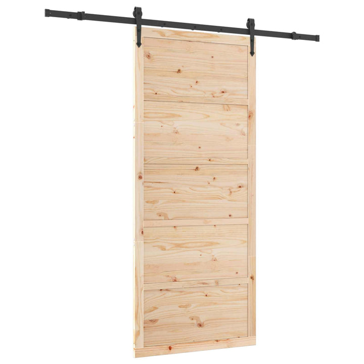 Skydedør Naturfarvet 90 x 208 cm Massivt fyrretræ