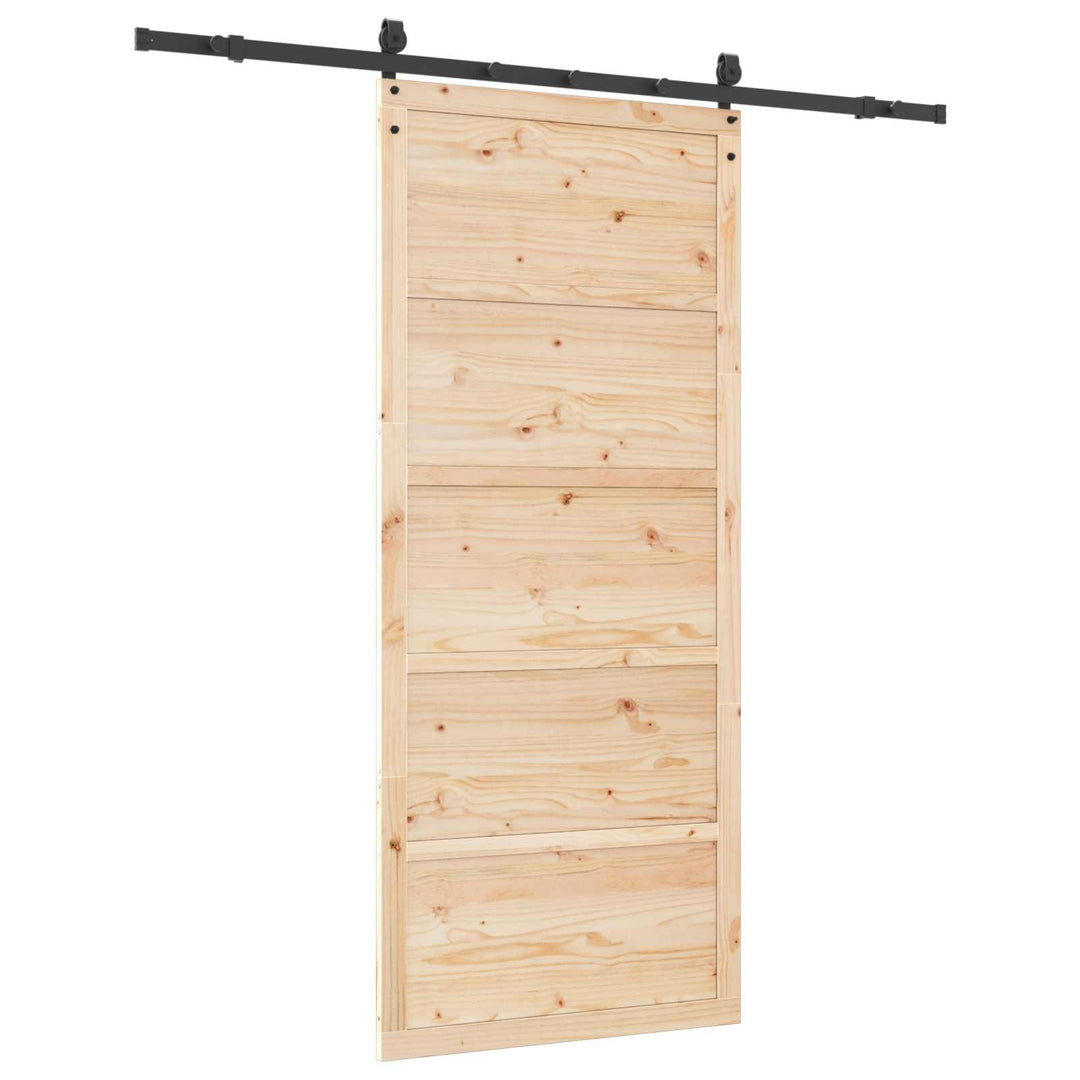 Skydedør Naturfarvet 90 x 208 cm Massivt fyrretræ