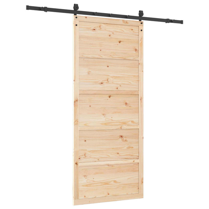 Skydedør Naturfarvet 90 x 208 cm Massivt fyrretræ