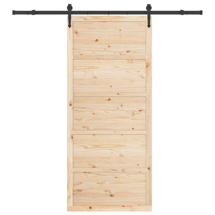 Skydedør Naturfarvet 90 x 208 cm Massivt fyrretræ