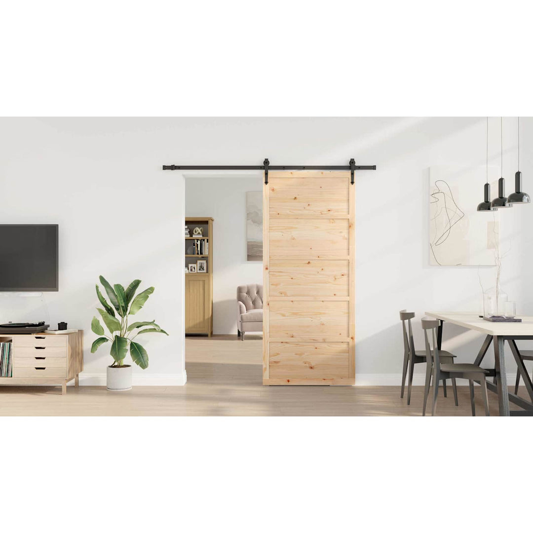 Skydedør Naturfarvet 80 x 208 cm Massivt fyrretræ