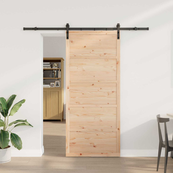 Skydedør Naturfarvet 100 x 208 cm Massivt fyrretræ