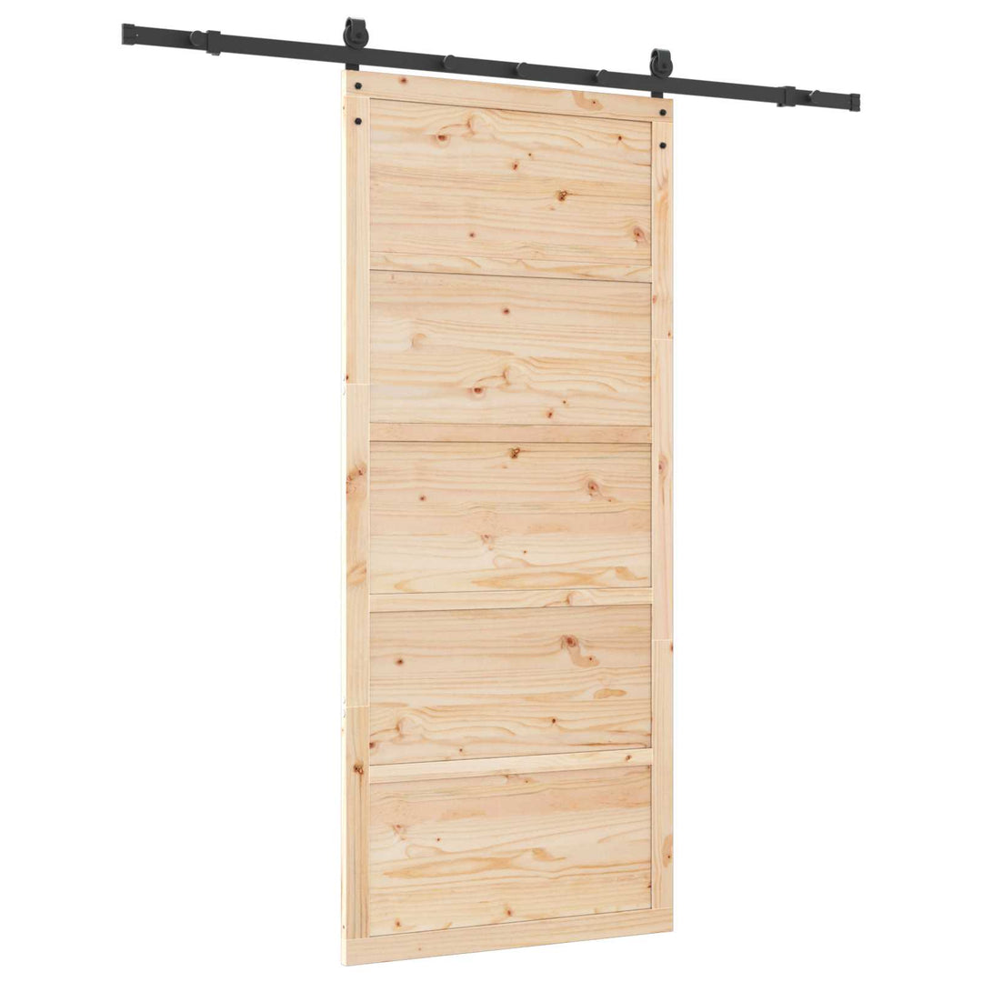 Skydedør Naturfarvet 100 x 208 cm Massivt fyrretræ