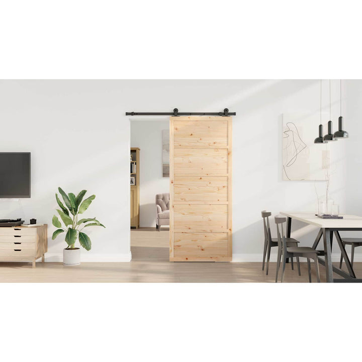 Skydedør Naturfarvet 80 x 208 cm Massivt fyrretræ
