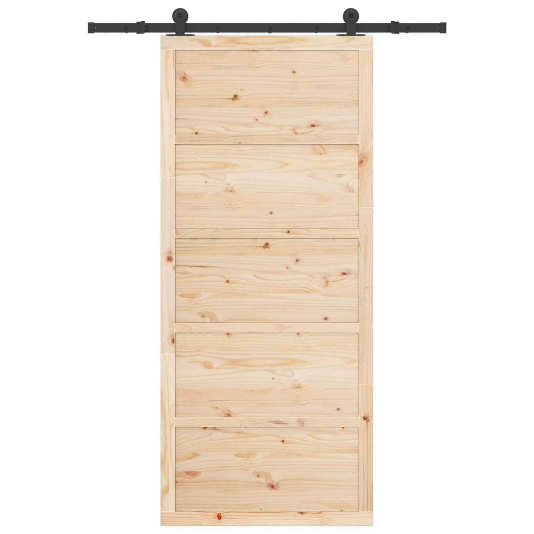 Skydedør Naturfarvet 80 x 208 cm Massivt fyrretræ