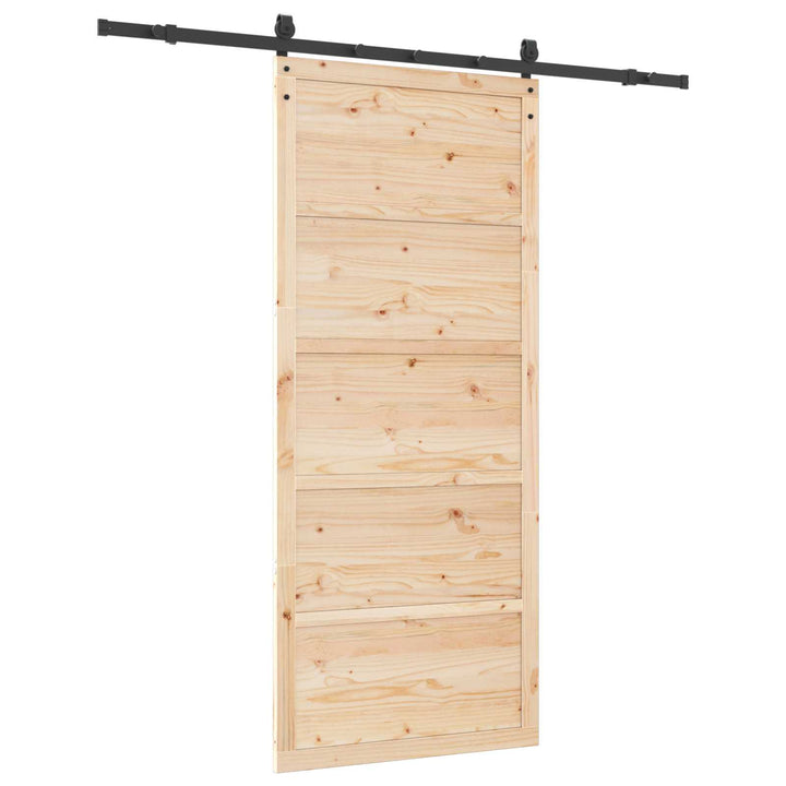 Skydedør Naturfarvet 80 x 208 cm Massivt fyrretræ